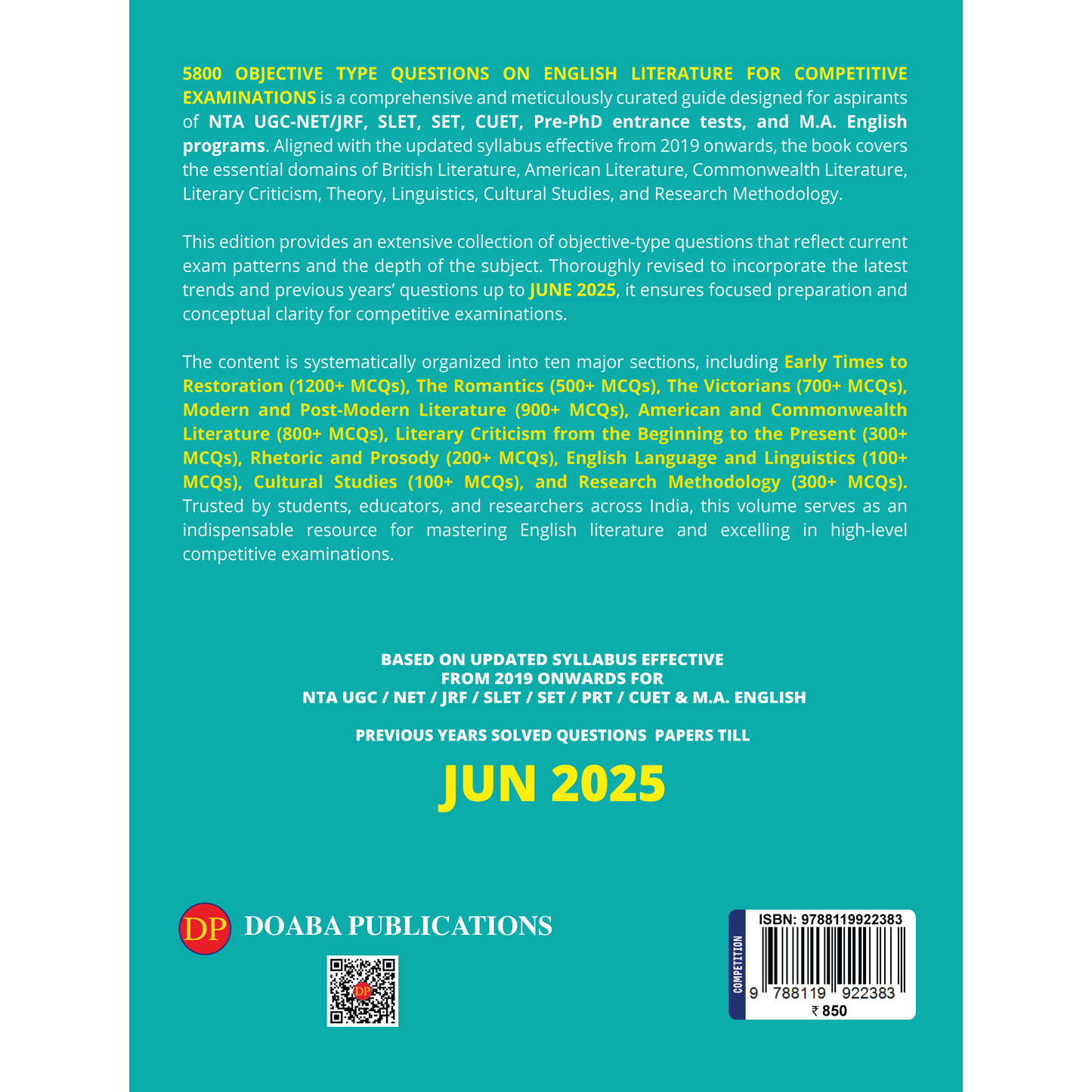 5800 Objective Type Questions on English Literature for Competitive Examinations