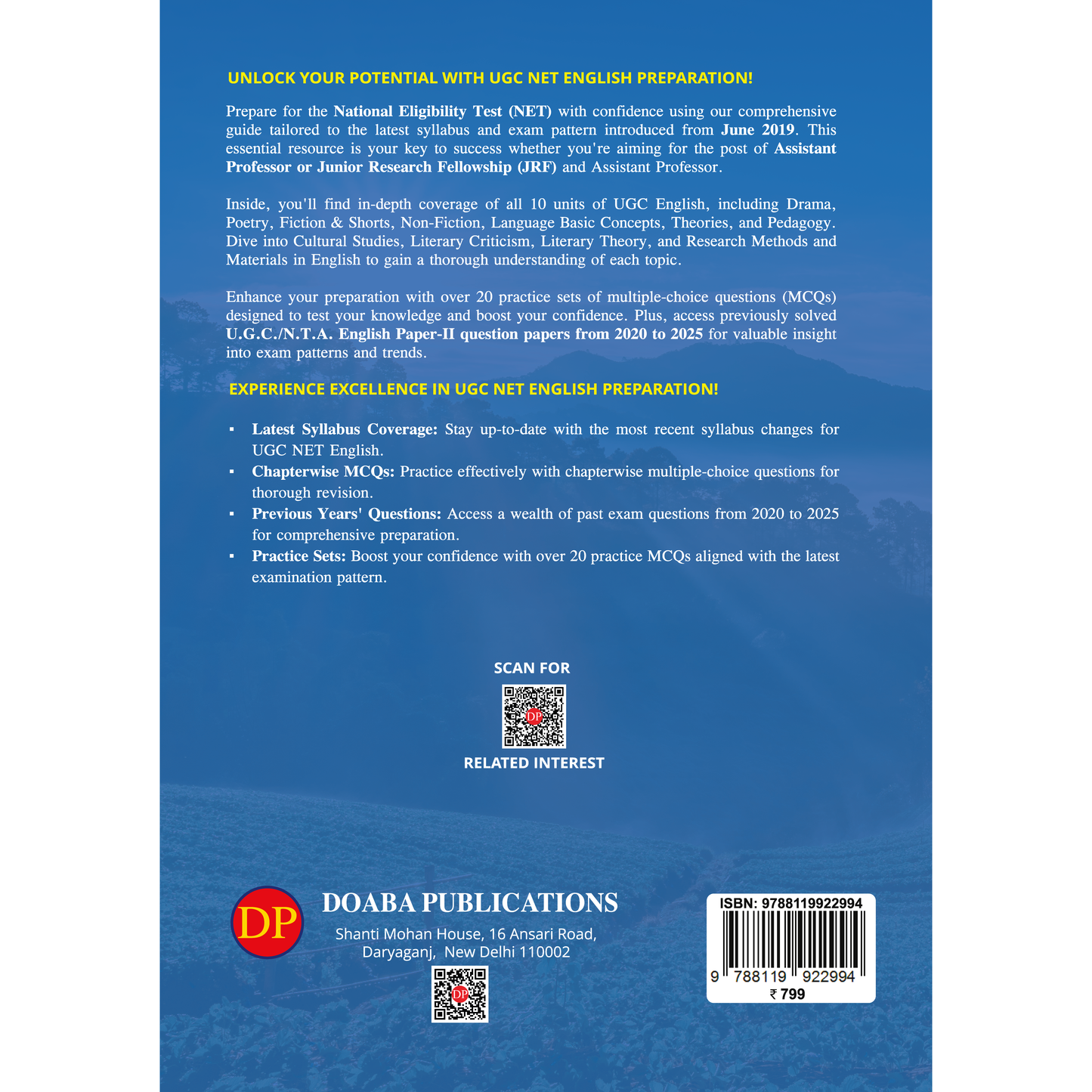 Doaba’s NTA UGC NET | SET | JRF English Paper II – Solved Papers from 2020 to 2025 (2026 Edition)