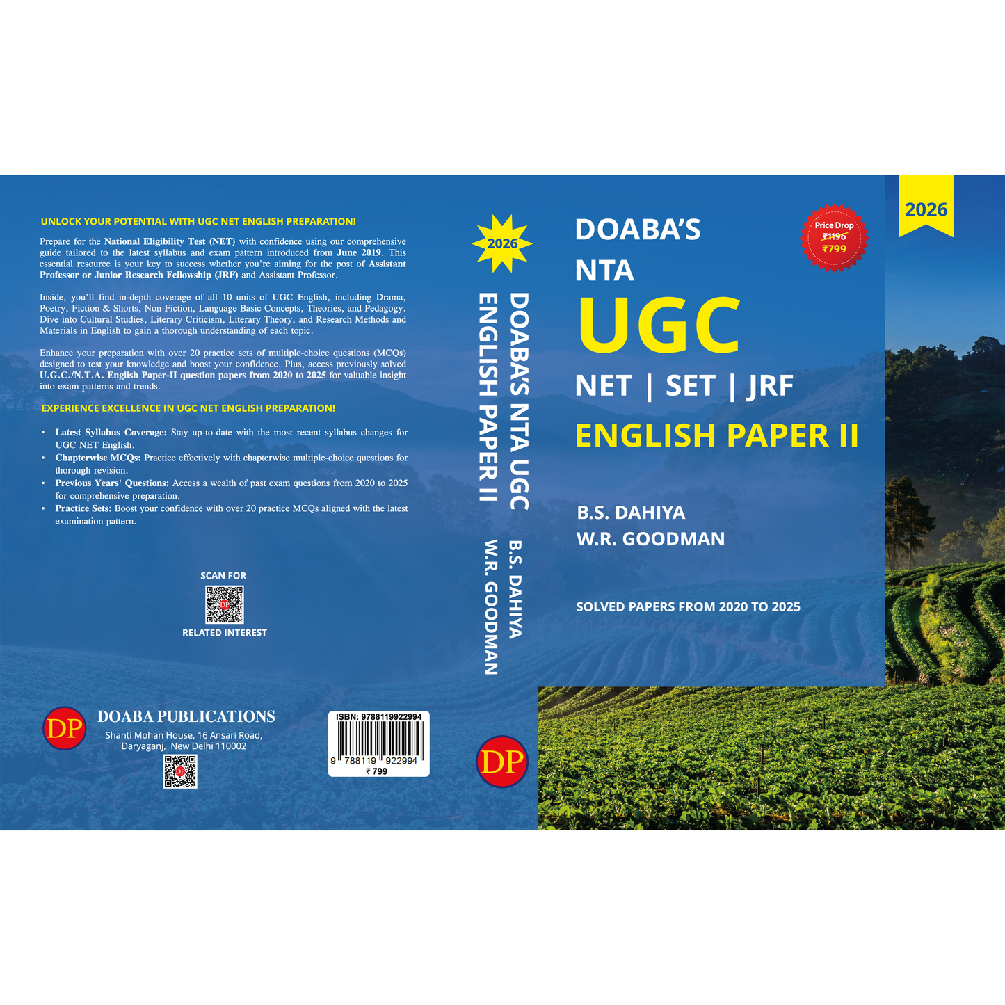 Doaba’s NTA UGC NET | SET | JRF English Paper II – Solved Papers from 2020 to 2025 (2026 Edition)