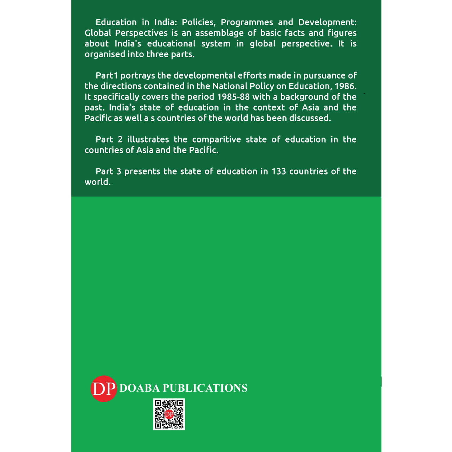 Education in India: Policies, Programmes and Development: Global Perspective
