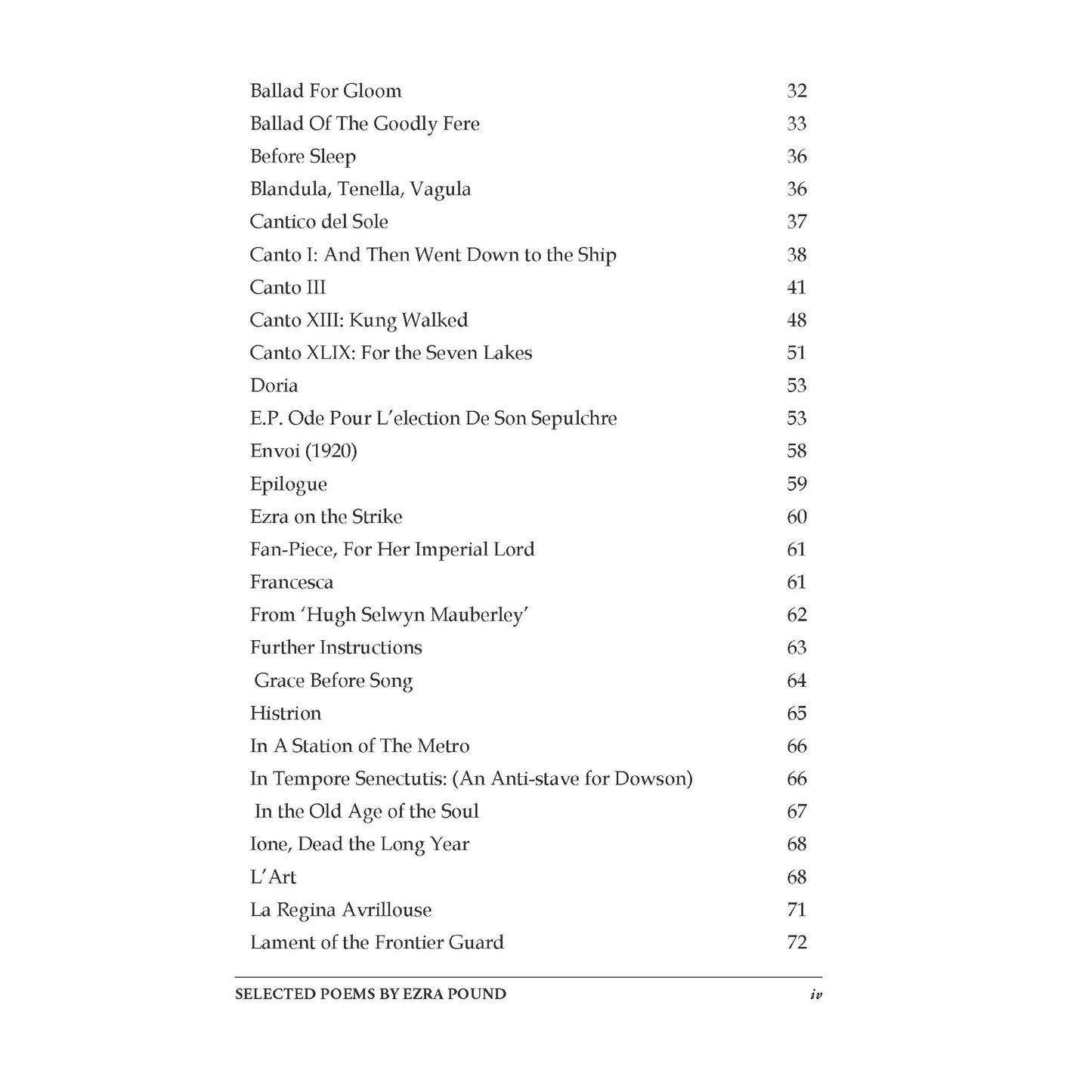 Selected Poems by Ezra Pound