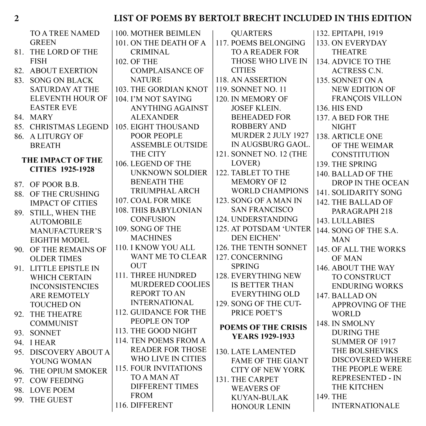 Selected Poems by Bertolt Brecht