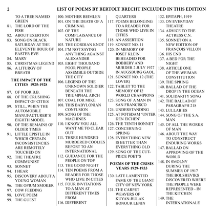 Selected Poems by Bertolt Brecht